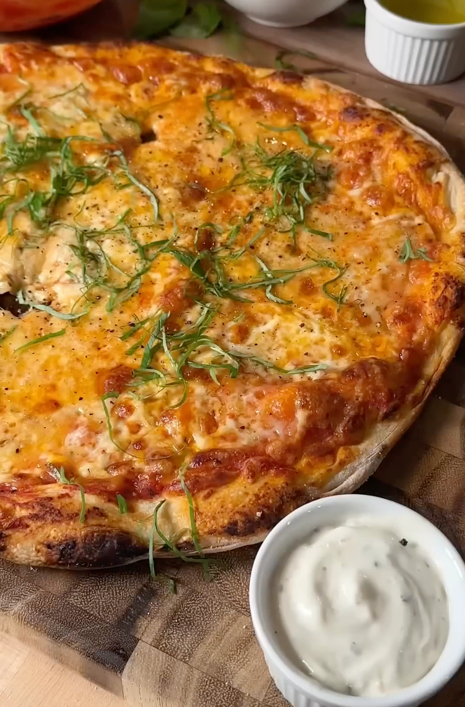 Vegan Pizza with Homemade Garlic Sauce