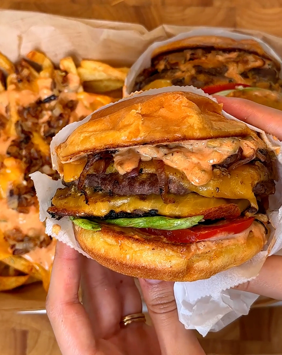 Spicy Beef Burger & Fiery Fries