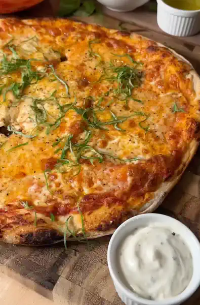 Vegan Pizza with Homemade Garlic Sauce