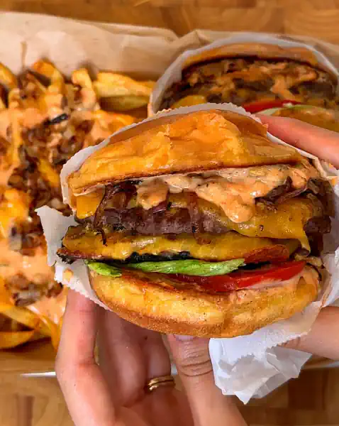 Spicy Beef Burger & Fiery Fries